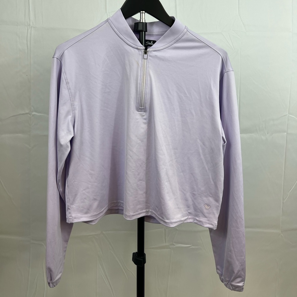 Bad Birdie Crop Purple Quarter Zip Womens Size Small